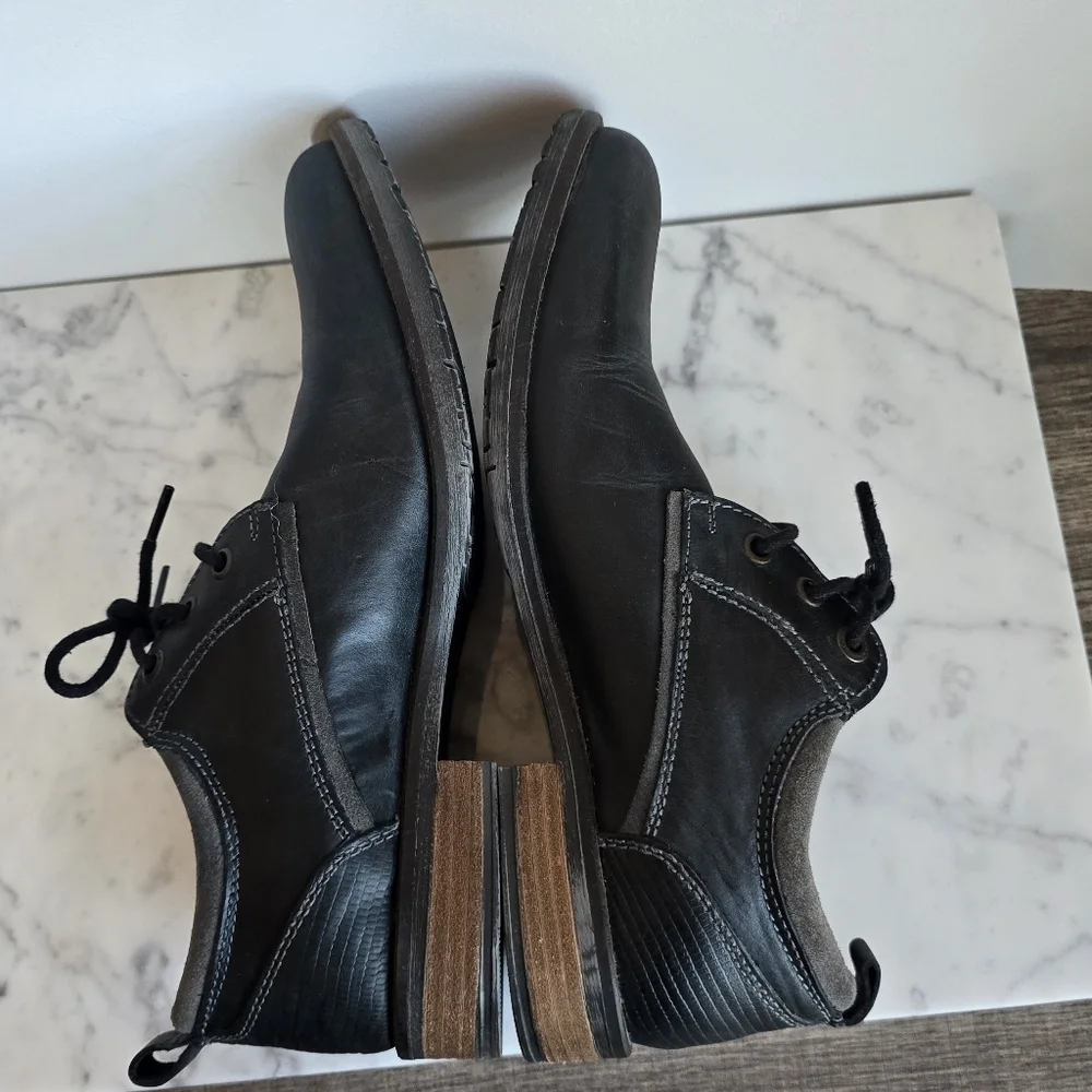 Steve Madden, Men's Gray Cherp Derby Leather Oxford Dress Shoes, Size 9 D